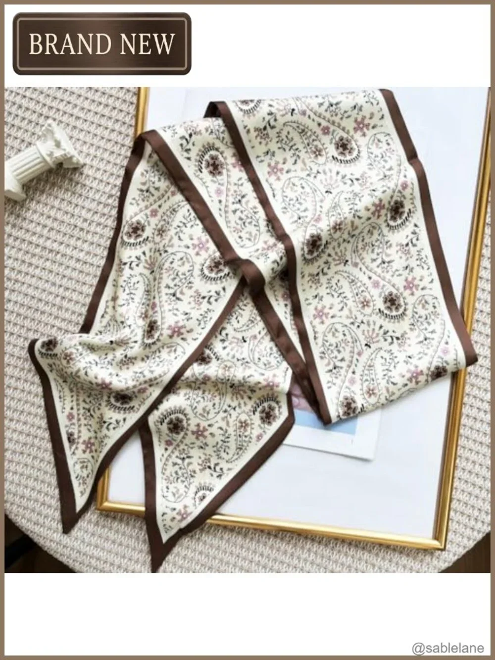 Silk Head Scarf for Hair Fashion Headwrap for Women Lightweight Neck Tie